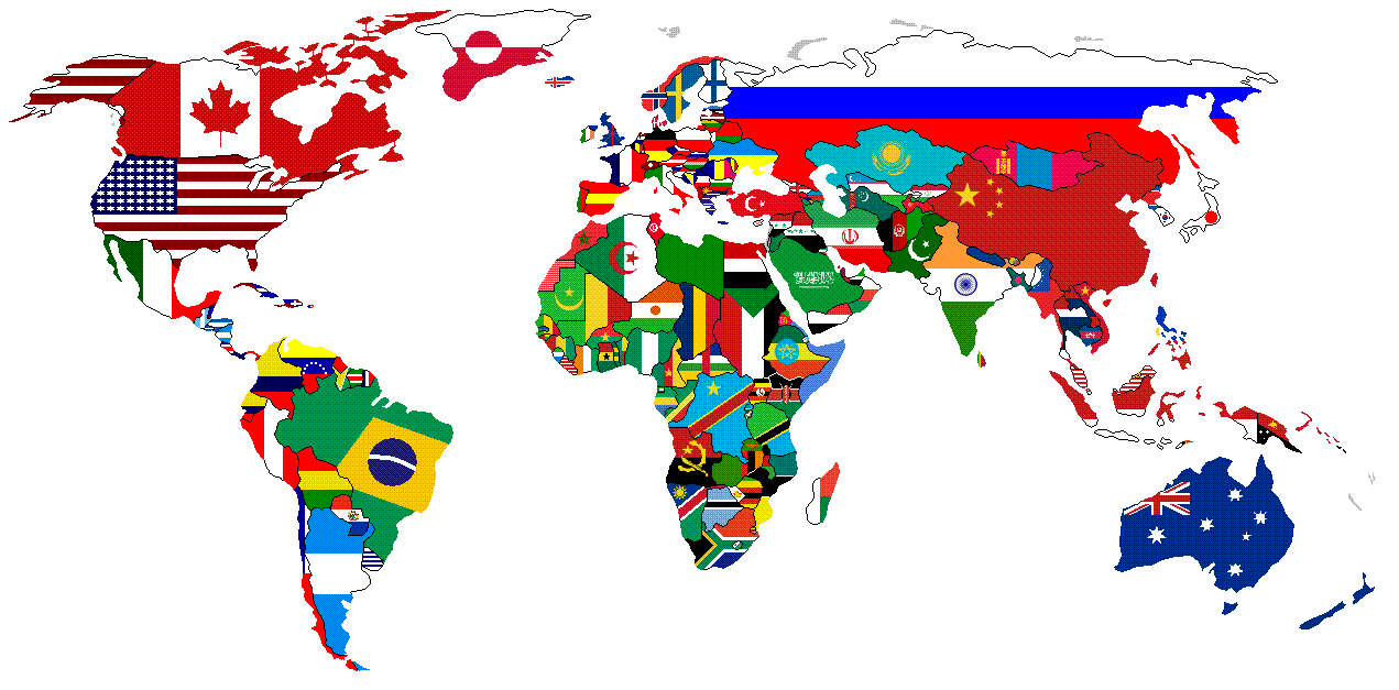 World Map Flags