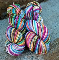 'ellie's rainbow' licorice twist merino- 8oz