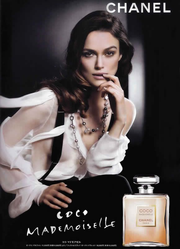 Keira Knightley Chanel Coco Mademoiselle. From the looks of the above advert
