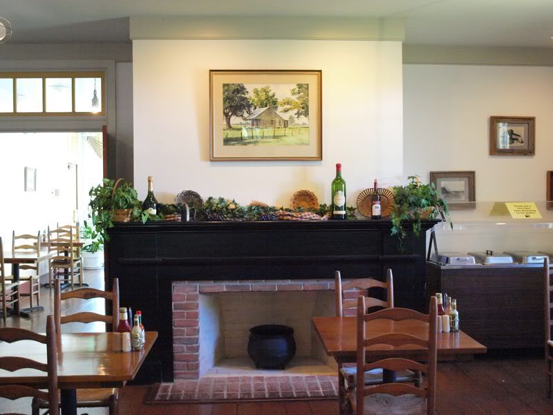 dining room - brick fireplace