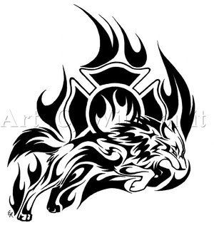 Wolf Tattoo Designs on Flames Wolf Tattoo By W Jpg Tribal Wolf Through Flames Tattoo Design