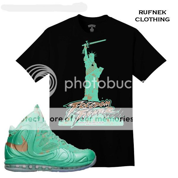 Rufnek Statue of Liberty Air Max Hyperposite Foamposite Mint Shirt